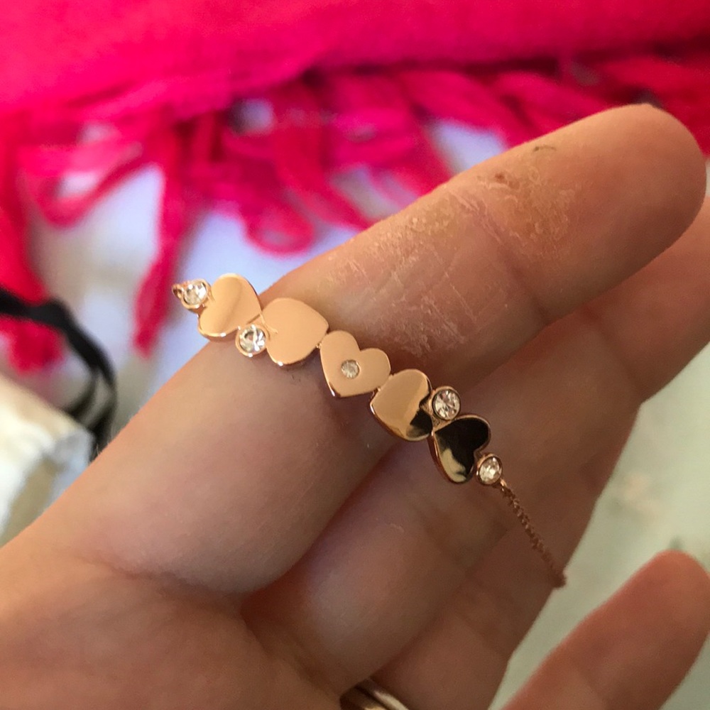 NWT kate spade rose gold heart bracelet